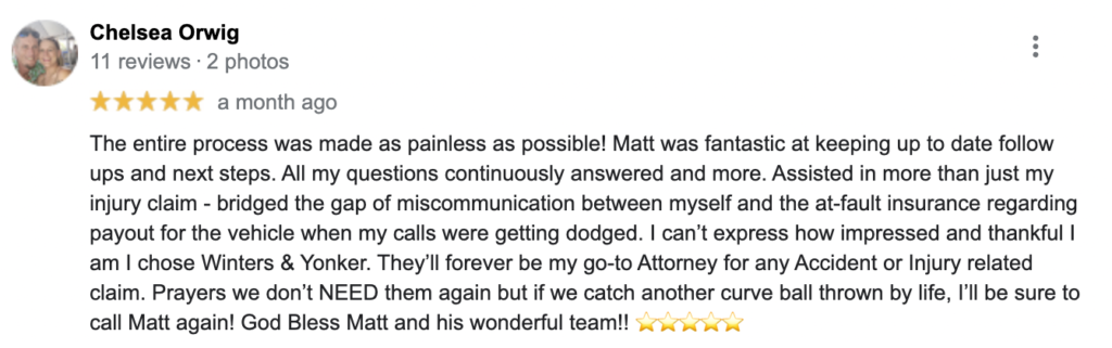 Clearwater Motorcycle Accident Client Review