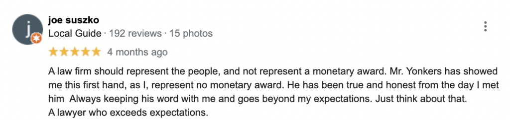 Lakeland Car Accident Client Review